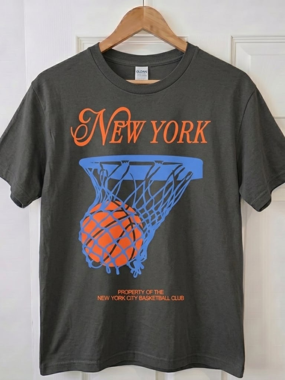 New York Basketball Graphic T-Shirt New Charcoal